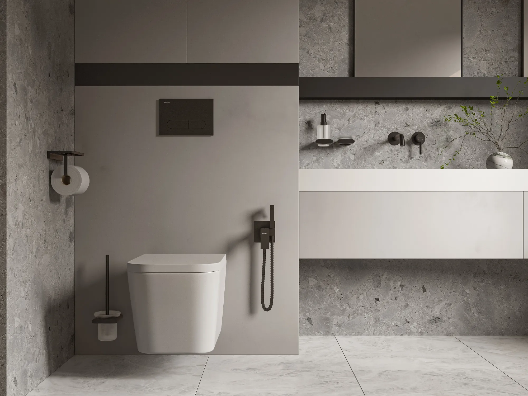 Смеситель с гигиеническим душем FHS02C1BL